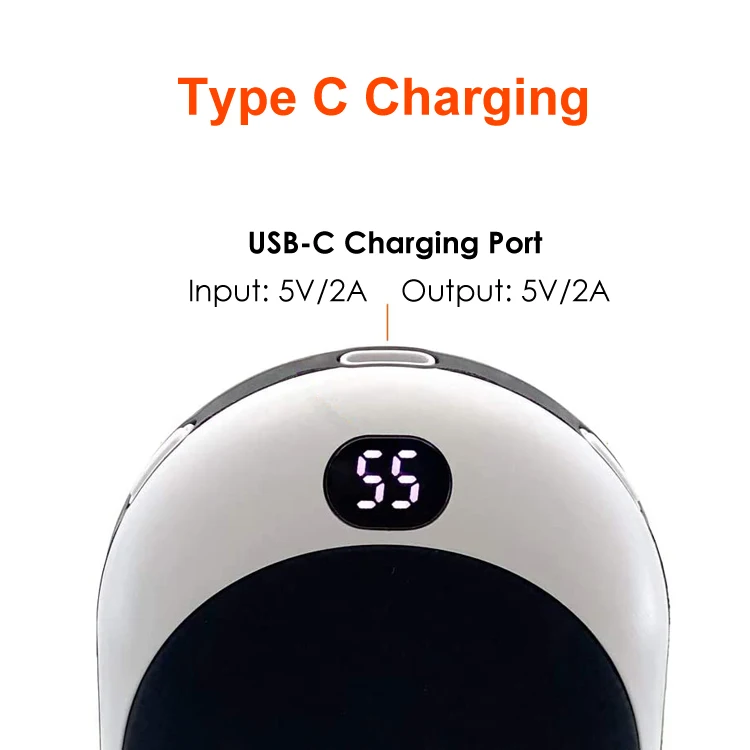  New 12000mAh Hand Warmer Power Bank Portable Pocket Mini USB C Electric Rechargeable for