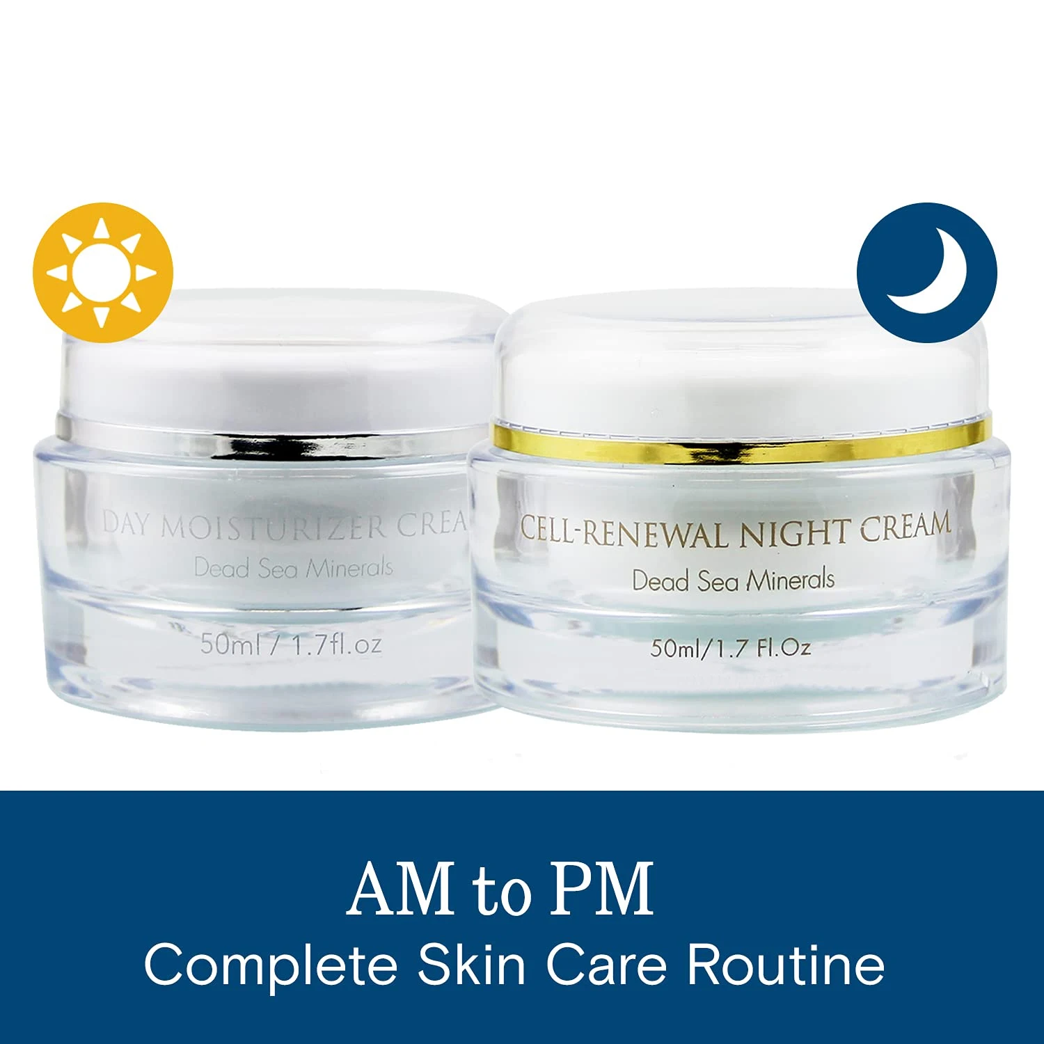 AM Moisturizing Day Cream to PM Cell Renewal Night Cream for Whitening  and Day Cream Set