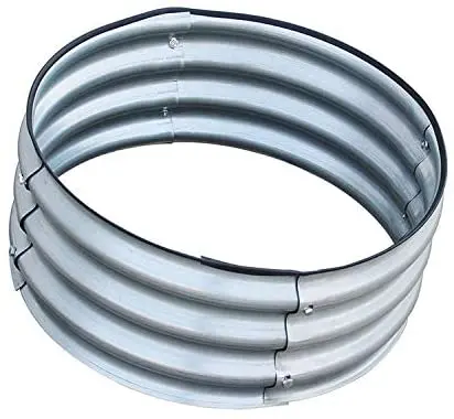 Raised Garden Bed Galvanized Steel Planter Box Outdoor Metal Garden Bed Kit for Vegetable, Herbs, Flowers and Much More - Round