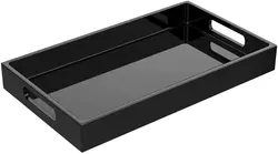 Лоток для туалетного столика Luxspire с ручками, стойка для ванной комнаты, кухни, полимерный глянцевый резервуар для туалета