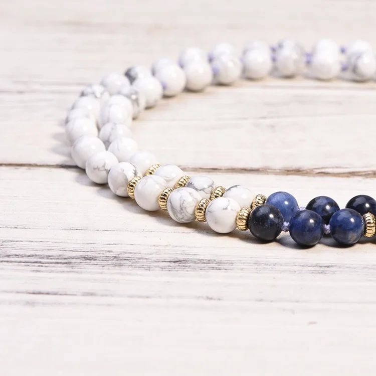 Fashion Jewellery Handmade Beaded Tassel Necklace Natural Stone 108 Mala
