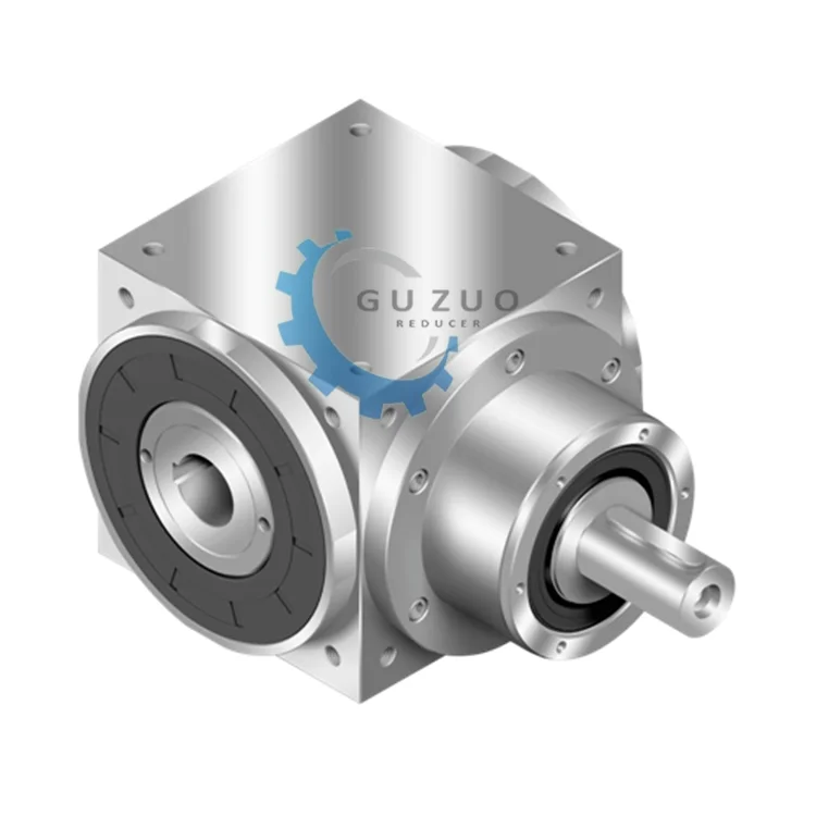 Guzuo AT170-FL 90 Degree Spiral Bevel Reducer Reductor Precision Steering Gearbox With 1 2 3 4 5 Ratio Servo Motor