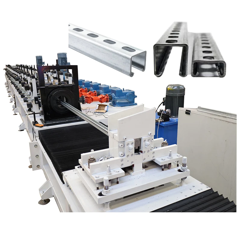 41*41 Slotted Galvanized strut C channel unistrut channel roll forming machine for solar