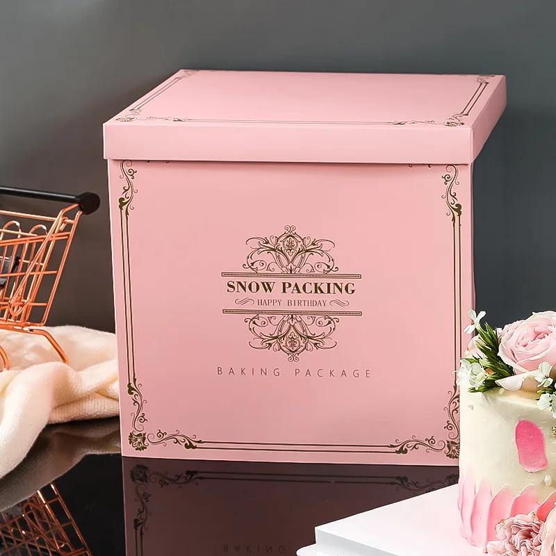 cheap wholesale large clear cake box with board paper
