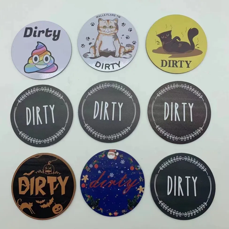 OEM Dishwasher/fridge Magnet double sided magnetic card Clean Dirty Sign Indicator