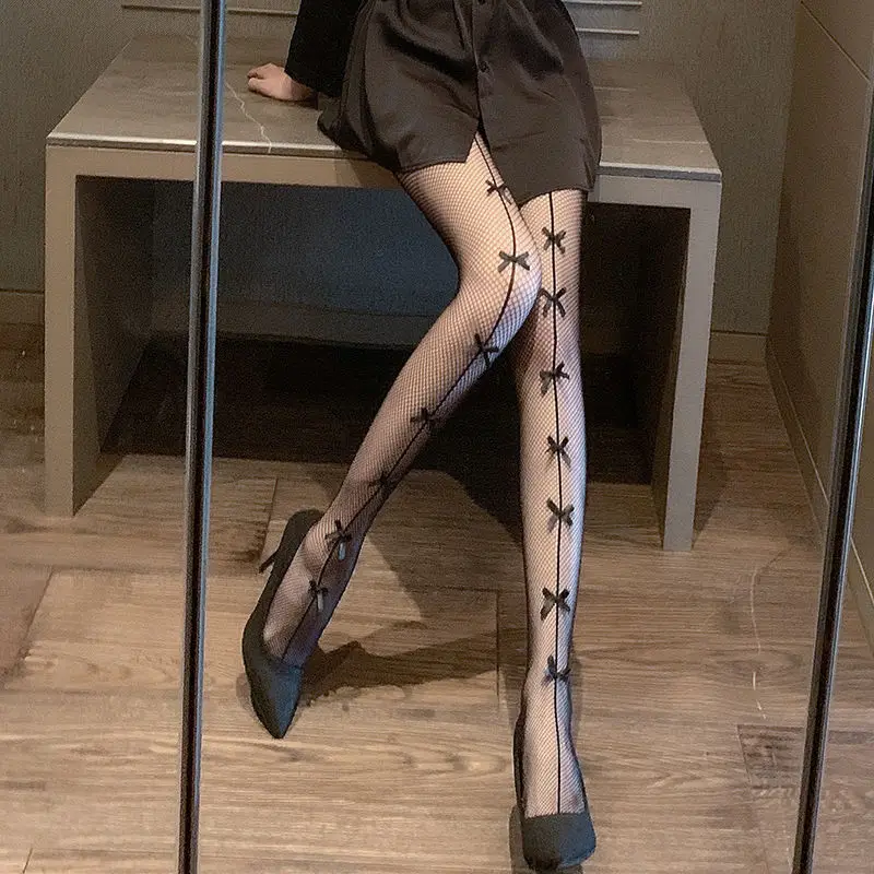 Wholesale Girls Nylon Mesh Tights Women Sexy Multi Bow Fishnet Stockings