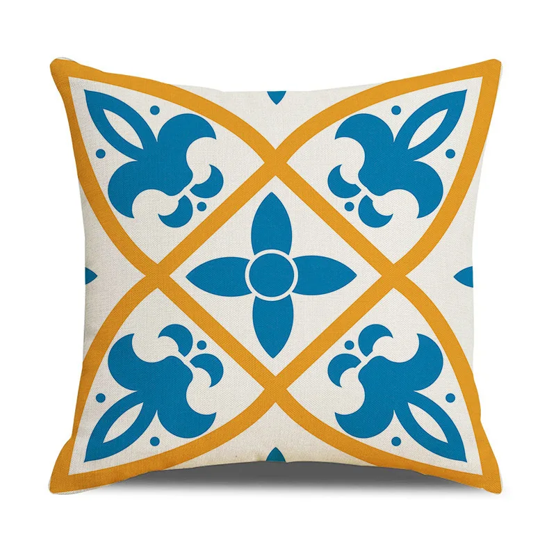 Fast Delivery hold pillow case for a undertakes to flax geometric abstraction of contemporary and contracted back cushion sets