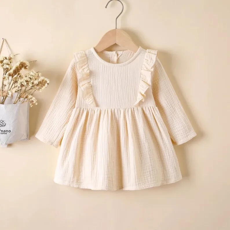 Baby Girl Dress Girl Elegant Autumn And Winter Dress Nifty Long-sleeved Party Dress