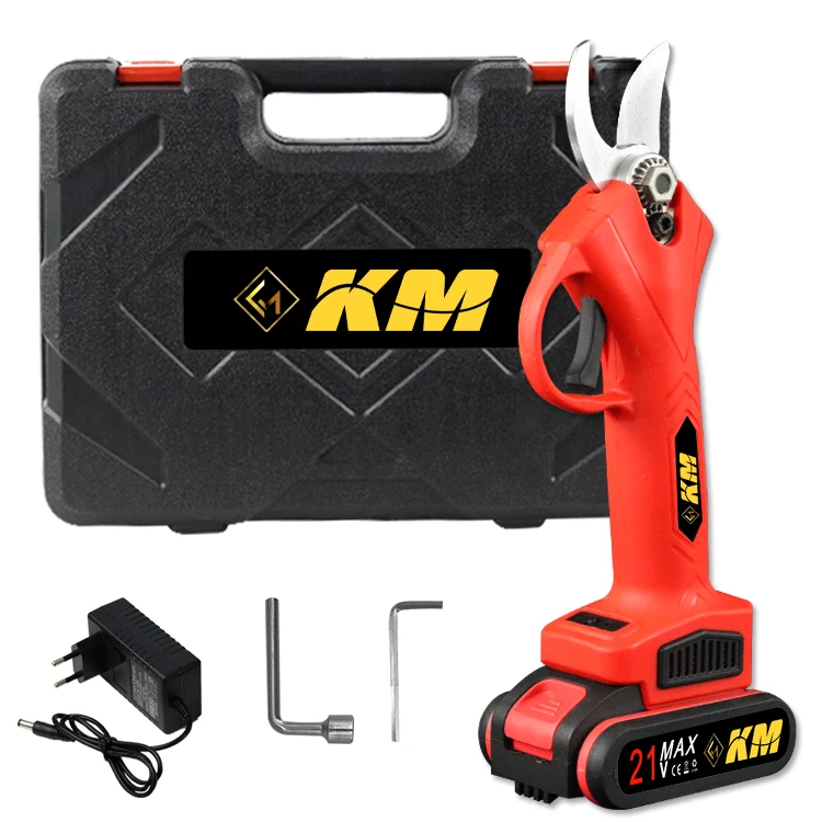 KM Rechargeable Professional SK-5 Steel Blade Sharp Bypass Laser Scissors Pruning Shears Garden Tool Garden Shears