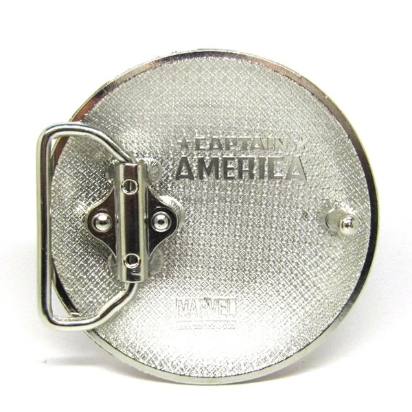 Captain American logo OEM fashion custom belt buckles women double prong steel belt buckle holographic transparent heart buckle