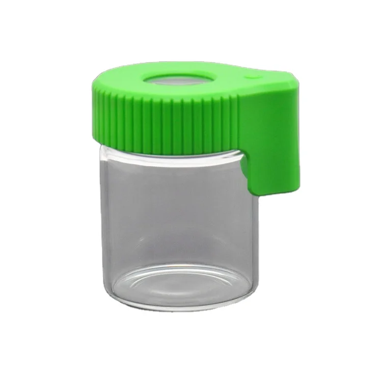 
Logo custom smoking accessories weed packaging jar led container mag jar with magnifying glass 