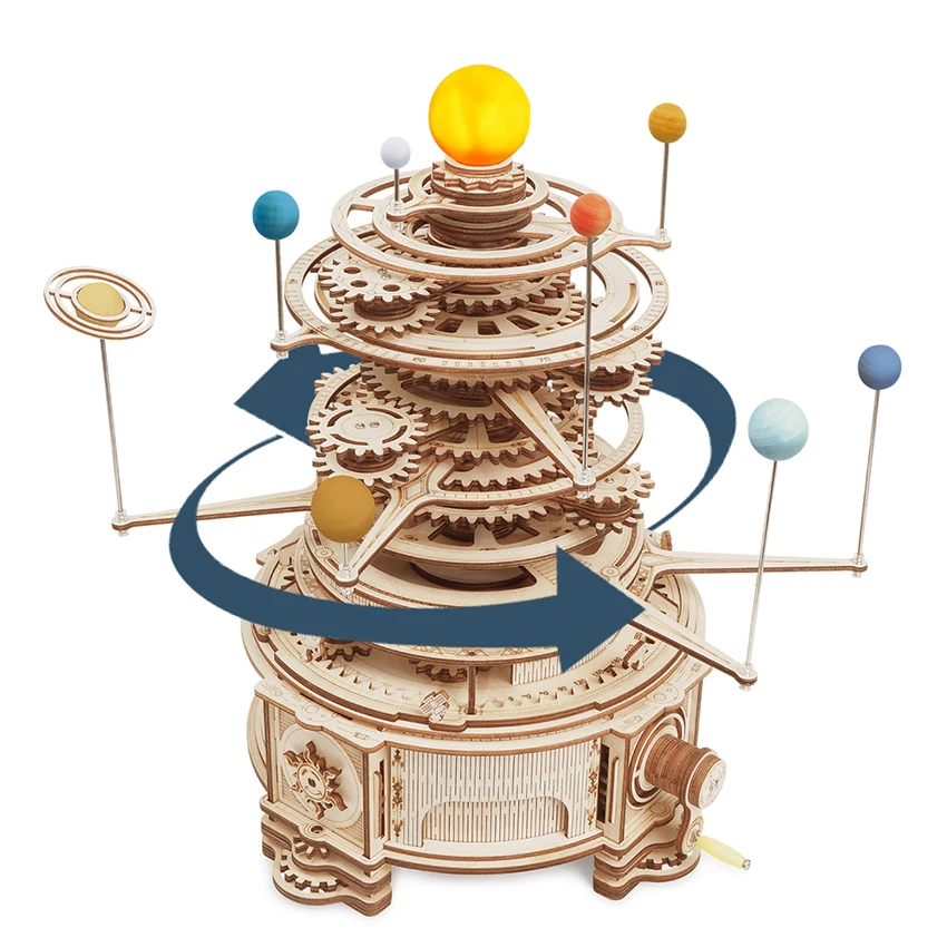 Robotime Rokr другие Обучающие игрушки ST001 механические Orrery головоломки 3D DIY деревянные головоломки для дропшиппинга