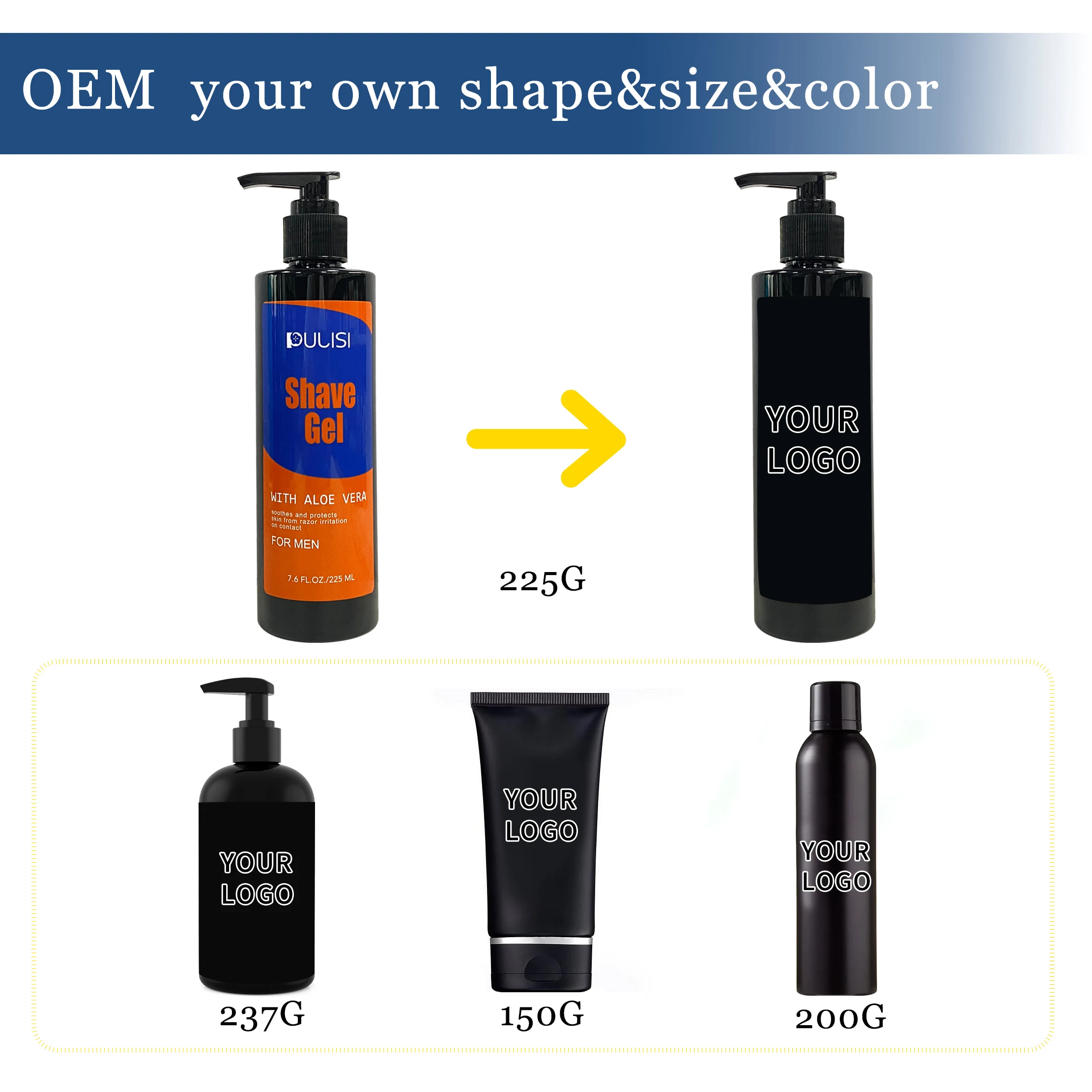 OEM Customized Shaving Cream Private Label Natural Smooth Sensitive Skin Mens shave gel