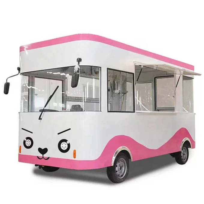 Electric four-wheel hamburger cold drink milk tea ice cream commercial mobile multifunctional food track