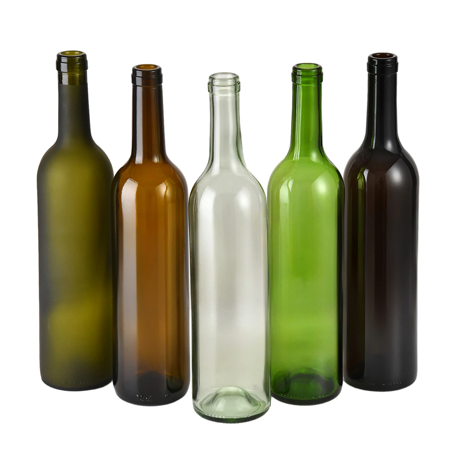 Hot Sale Customization Amber Clear 750ml Wine Glass Bottle Frosted Glass Bottles