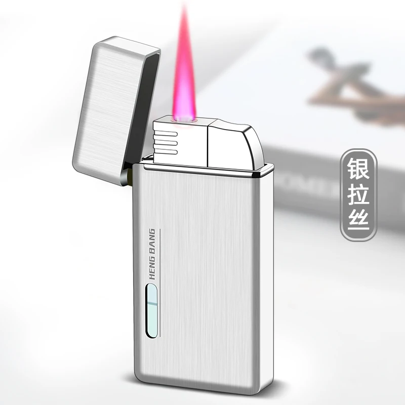 Best selling product Portable Blue mini torch lighter butane gas refill Windproof jet torch lighter christmas gift set for men