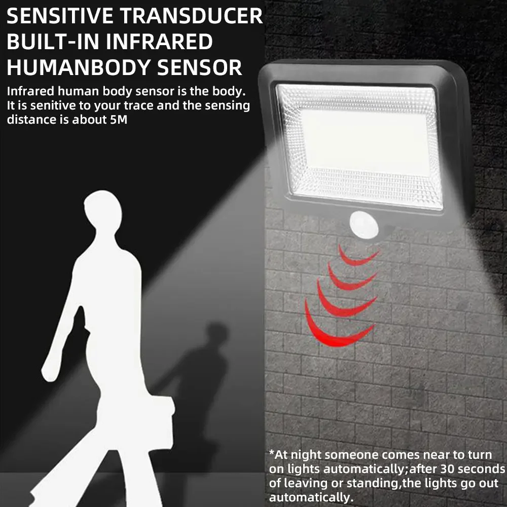 Split type solar panel 100 COB induction wall lamp outdoor waterproof garden street light