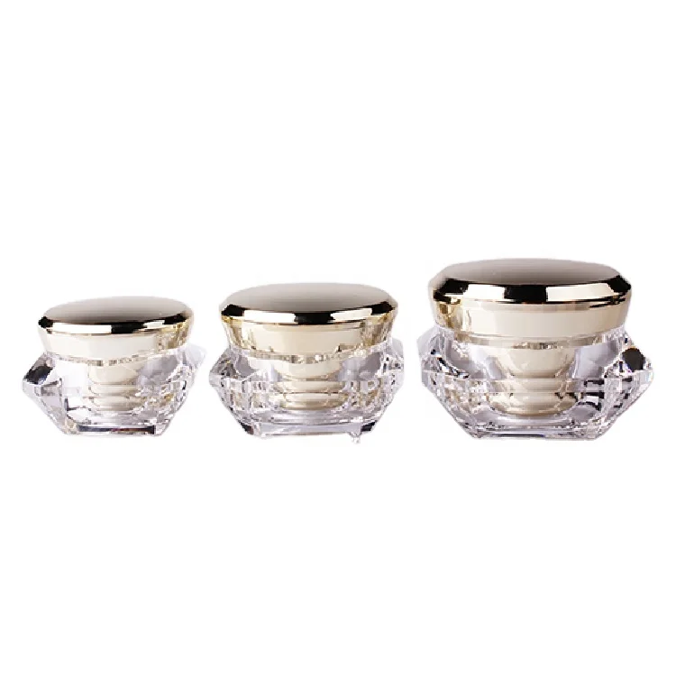 Cosmetic gel container 15g 30g 50g gold acrylic cream jars