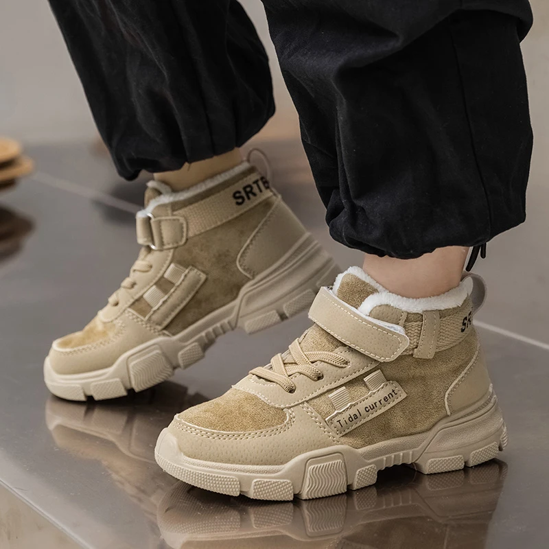 New fashion kids boots sportswear shoes high top winter boots size 26-38 for boys girls