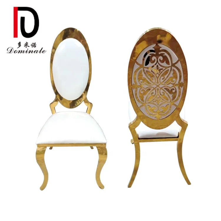 gold Back flower ingot design pu leather velvet snake feet stainless steel hotel banquet event wedding chair