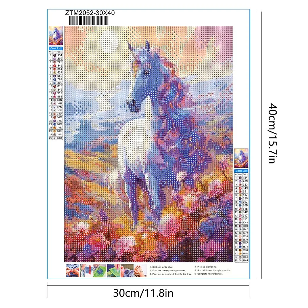 Animal Painting Brown Horse Full Drill Cross Stitch Diamond Kits DIY Diamond Painting For Adults Home Wall Decor Gift