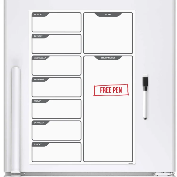 magnetic Monthly or Weekly custom dry erase white board sheet