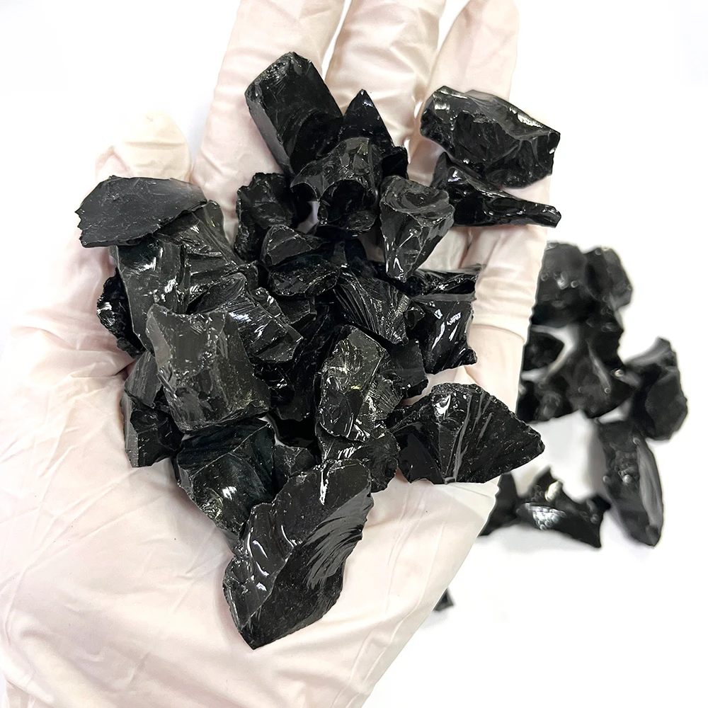 Натуральный цветной стеклянный камень черный декоративный шлак заводской поставщик