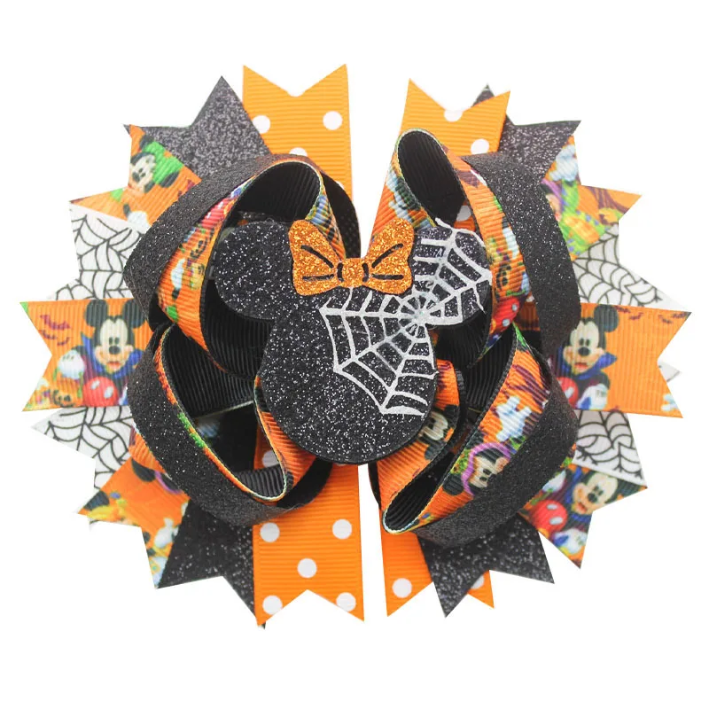 NO402-NO426 halloween Hair Bows With Clips jack and sally nightmare  Hocus Pocus witch Boutique hair accessories