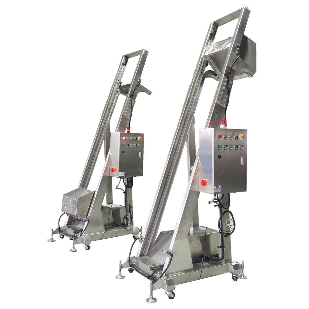 PTFE coating bucket lift big hopper elevator vertical bucket elevator for dough cutting machine