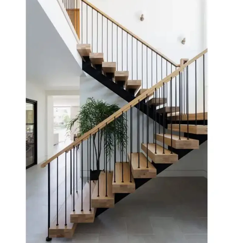 Customized Interior Stair Villa Decoration Elegant Fancy Wrought Aluminum Railing Stair