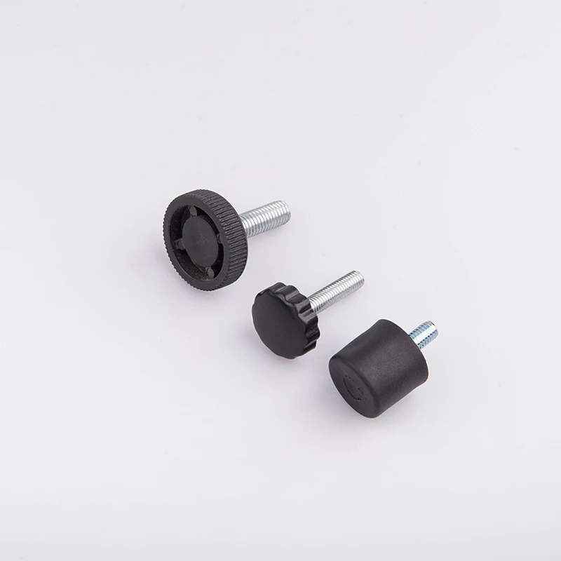custom made galvanized carbon steel fine thread thumb screw with plastic head