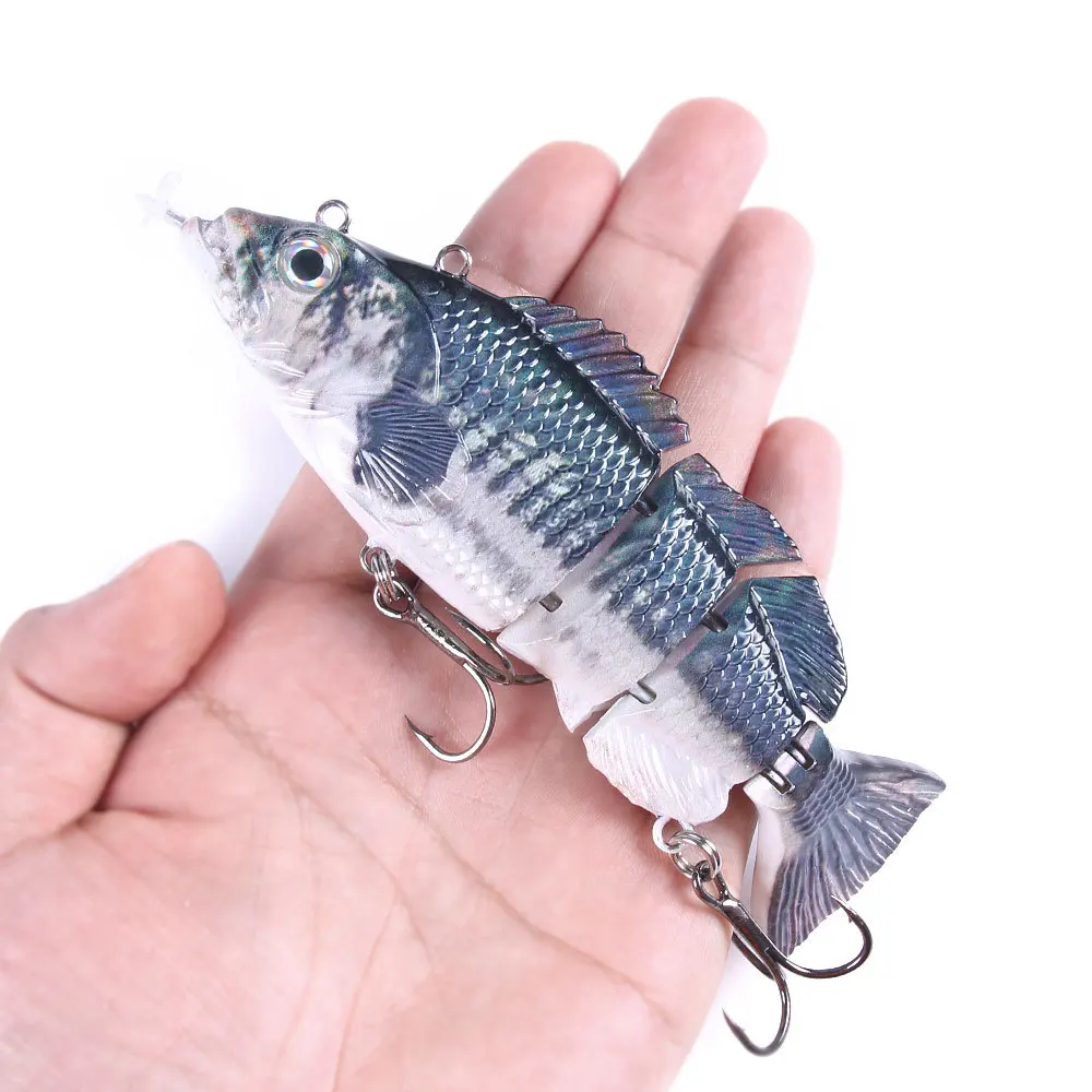 Auto Electric Lure Bait Robotic Swimming Wobbler Fishing Lures For 4-segement Swimbait Usb Rechargeable Flashing Led Lures