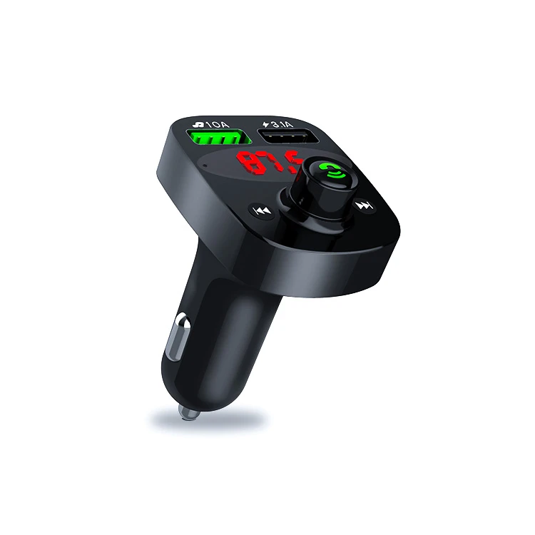 Bt Car Hands-free Wireless Fm Transmitter Qc Charger Dual Equipped Usb Player Car Radio Mp3 Player 2 USB Port, 1&3.1 3 Year
