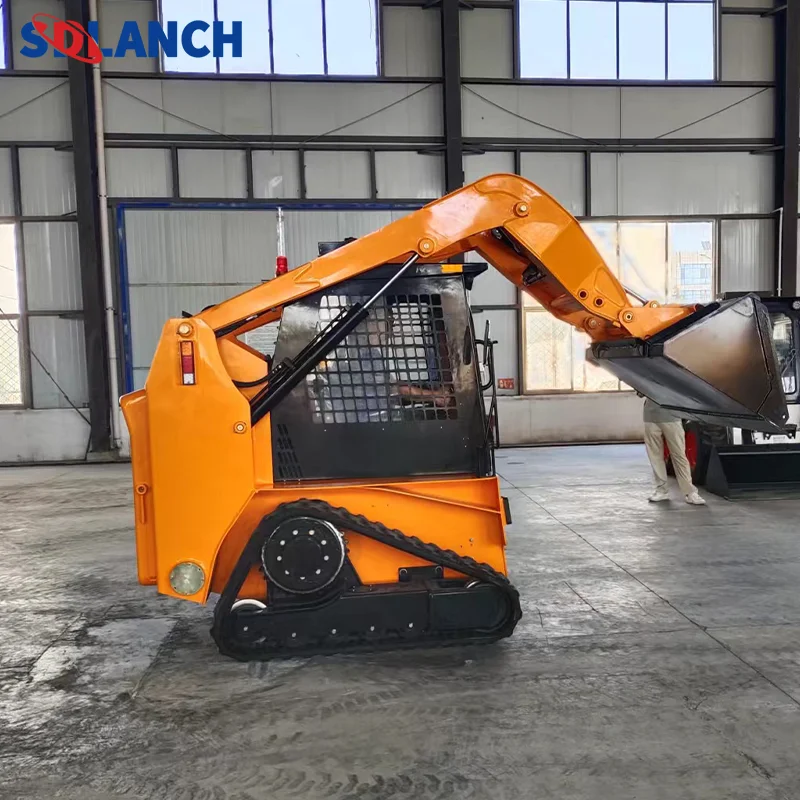 Earth-Moving Machinery Mini Skid Steer Track Loader With Attachments