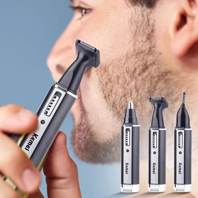 Kemei KM-6630 4 in 1 Rechargeable Painless Eyebrows Beard Hair Clipper Cut Shaver Men Electric Ear And Nose Ear Hair Trimmer
