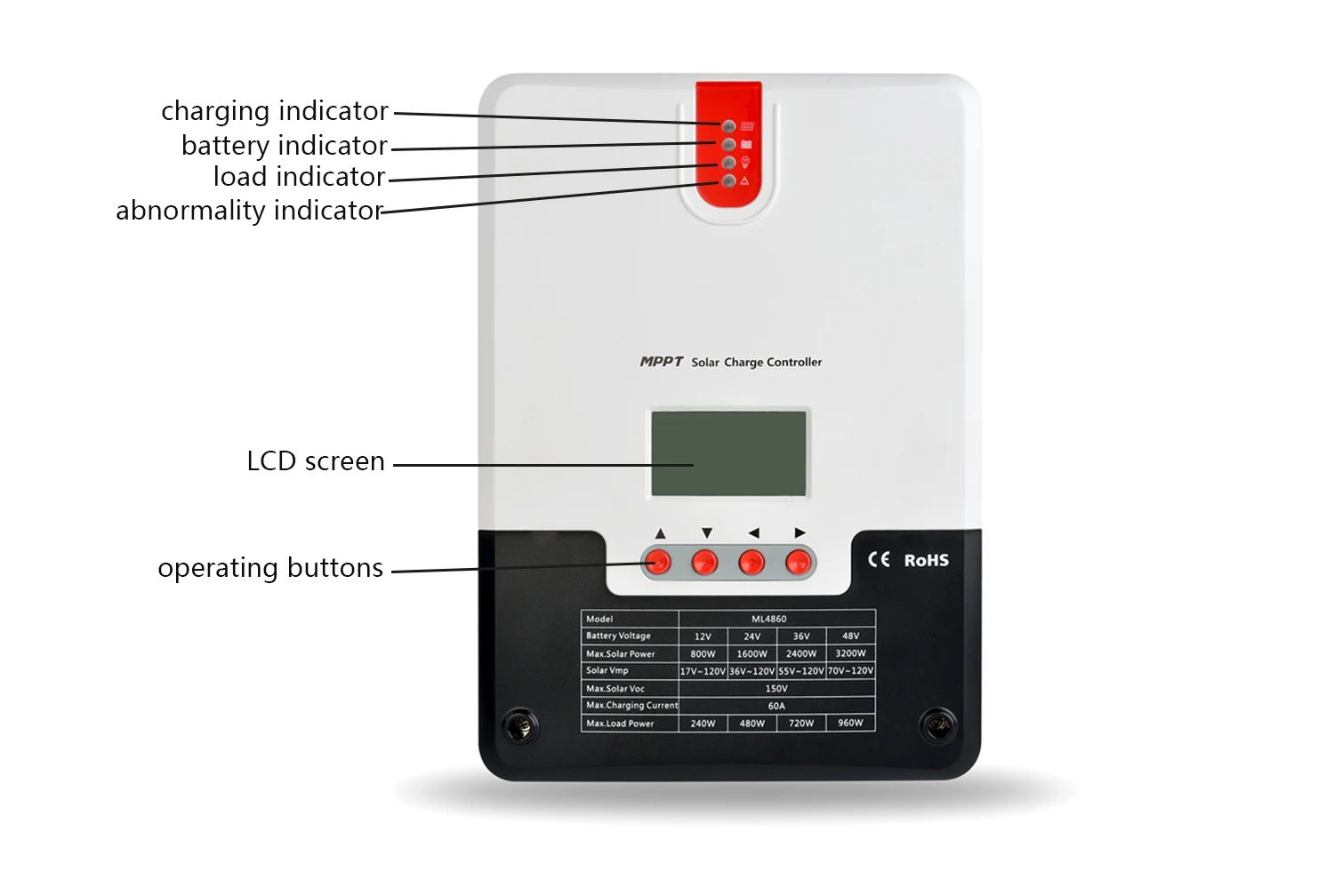 MPPT Solar Panel System Charge Controller 20A, 30A, 40A ,50A, 60 amp  12V 24V 48V 60A