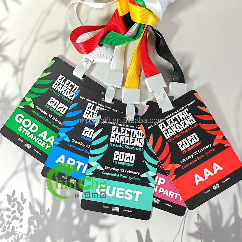 NO Minimum Festival All Access VIP Card Plastic Custom ID badges with Logo