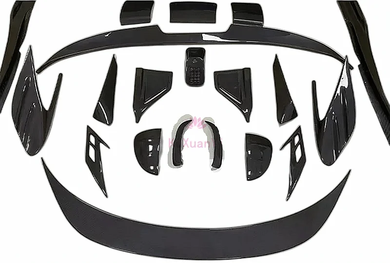 M style front lip rear diffuser rear spoiler side skirt dry carbon body kit for F8 car bumper