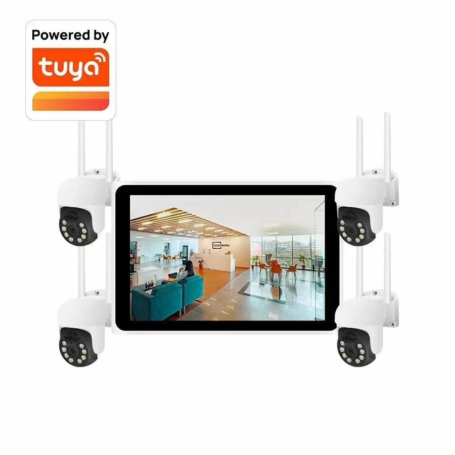 Hot Sale 4Ch Wifi Nvr Kit 10 Inch Lcd Monitor Cctv Ip Cameras 8Ch Ome Security Cctv Camera System