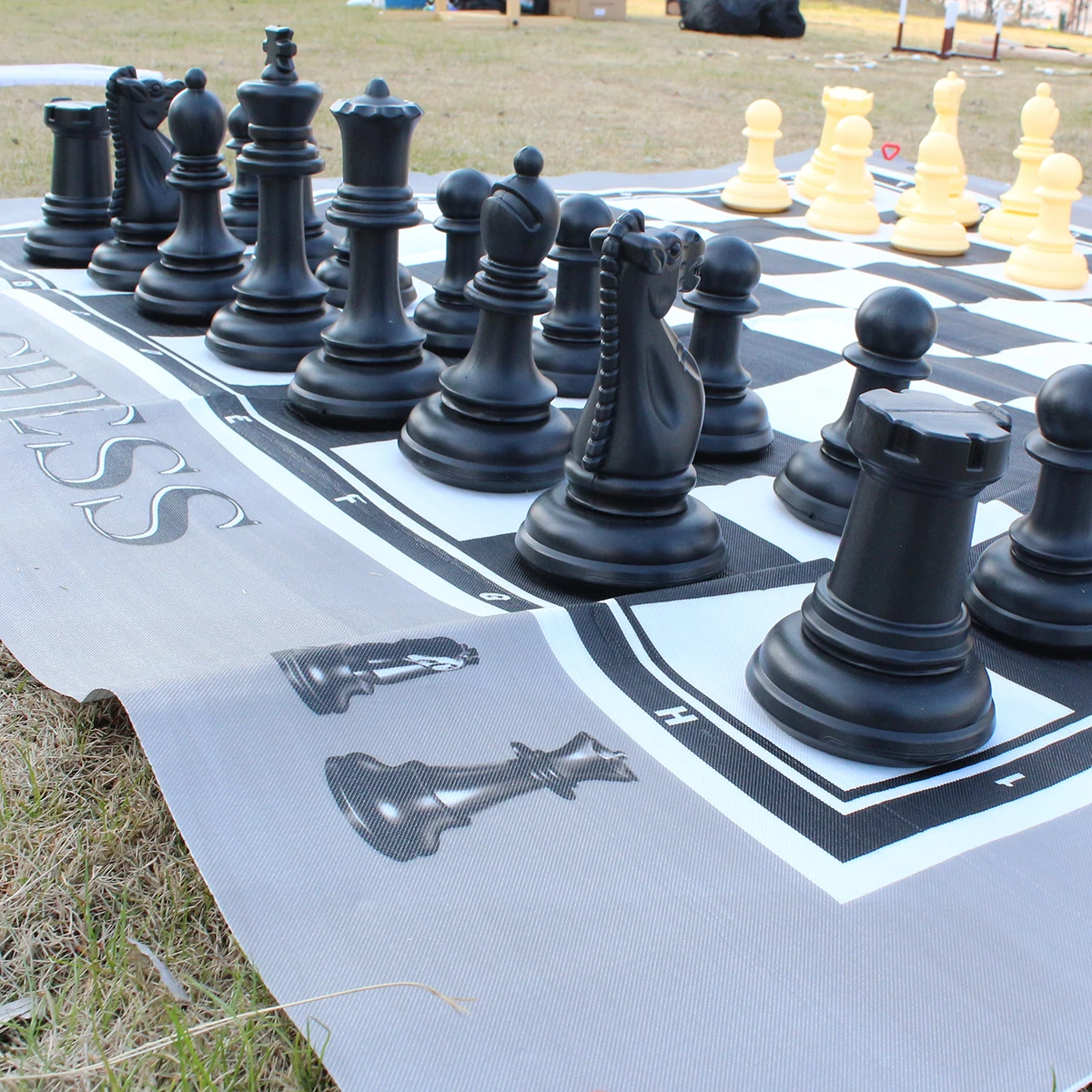 Outdoor Waterproof board games Chess Set Checks 6ft chess board plastic 10 inch tall king pawns