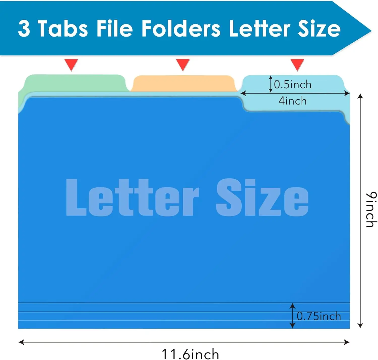 120 Pack Color File Folders 1/3 Cut Tab File Folders Letter Size, Assorted Colors, Blue Red Green Yellow