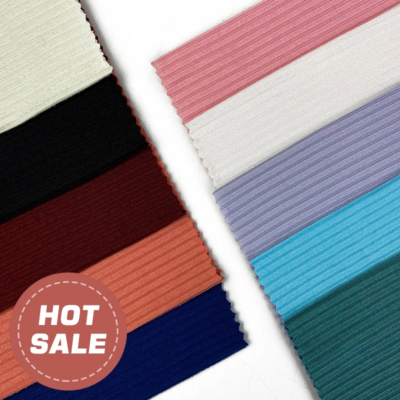 telas polyester 4*2 RIB LICRADO brushed fabric PD knitted textile soft for garments