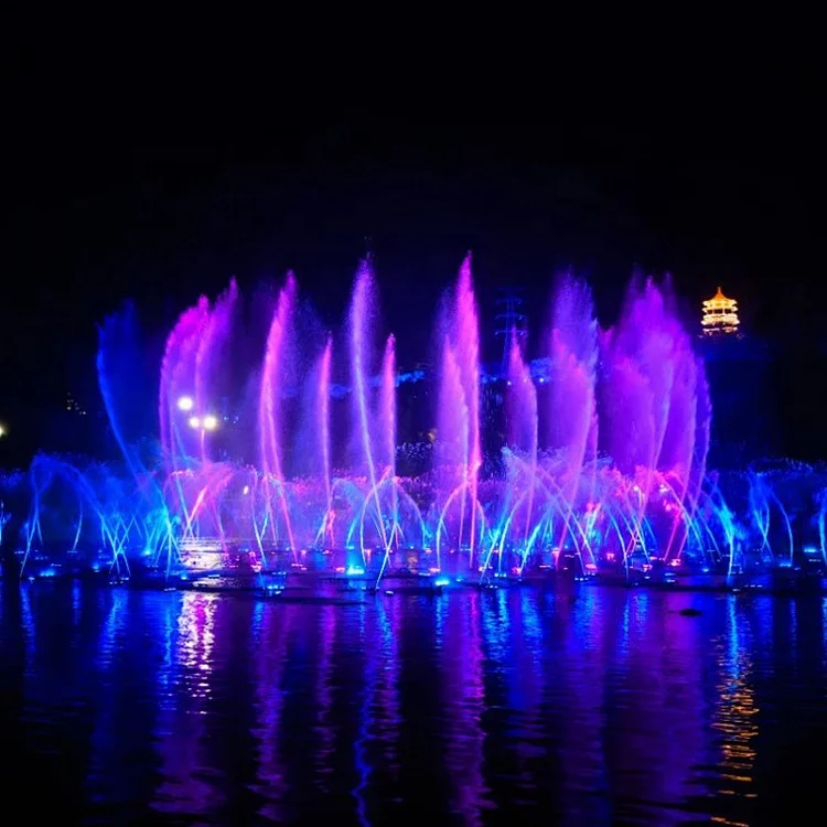 Fenlin factory large colorful led lighted decorative water dancing outdoor music fountain