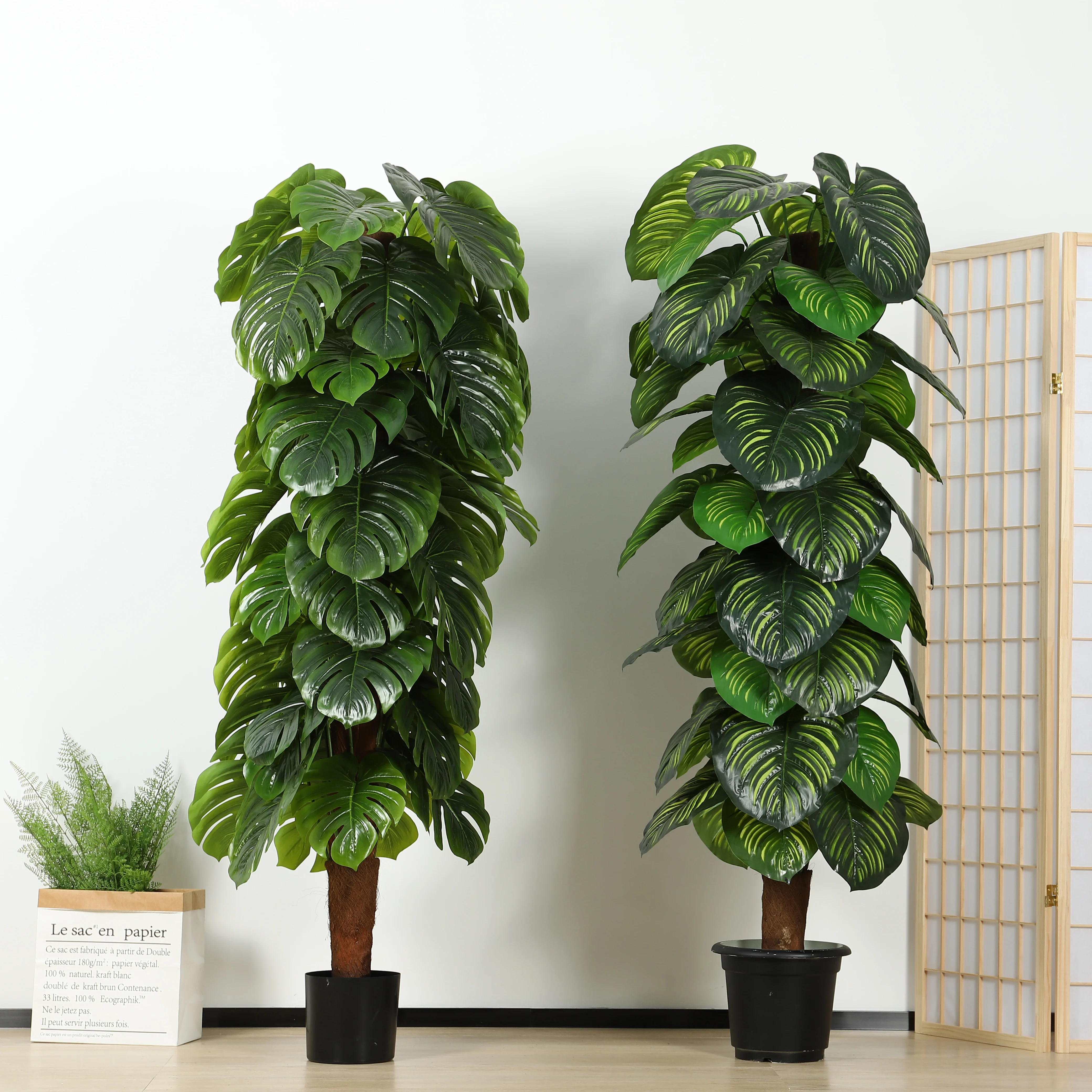 YD29136-5 оптовая продажа Monstera Deliciosa растение больших листья украшения искусственные растения пластиковая Противоударная заданяя