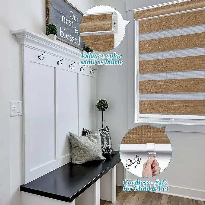 Custom Smart Electric Blackout Zebra Blind Motorized Zebra Blinds Cordless Blinds