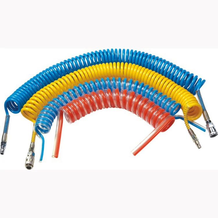 12x8 15m pneumatic spring pu air hose pneumatic tube air brake hose high pressure pe flexible spiral trailer air brake coil hose
