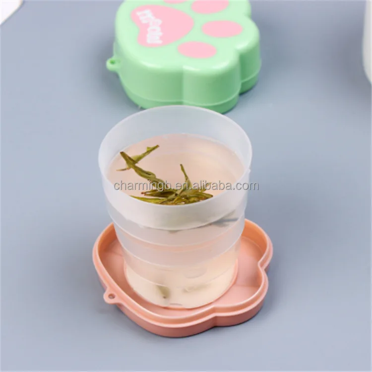 Reusable silicone travel portable folding coffee water glass foldable cup