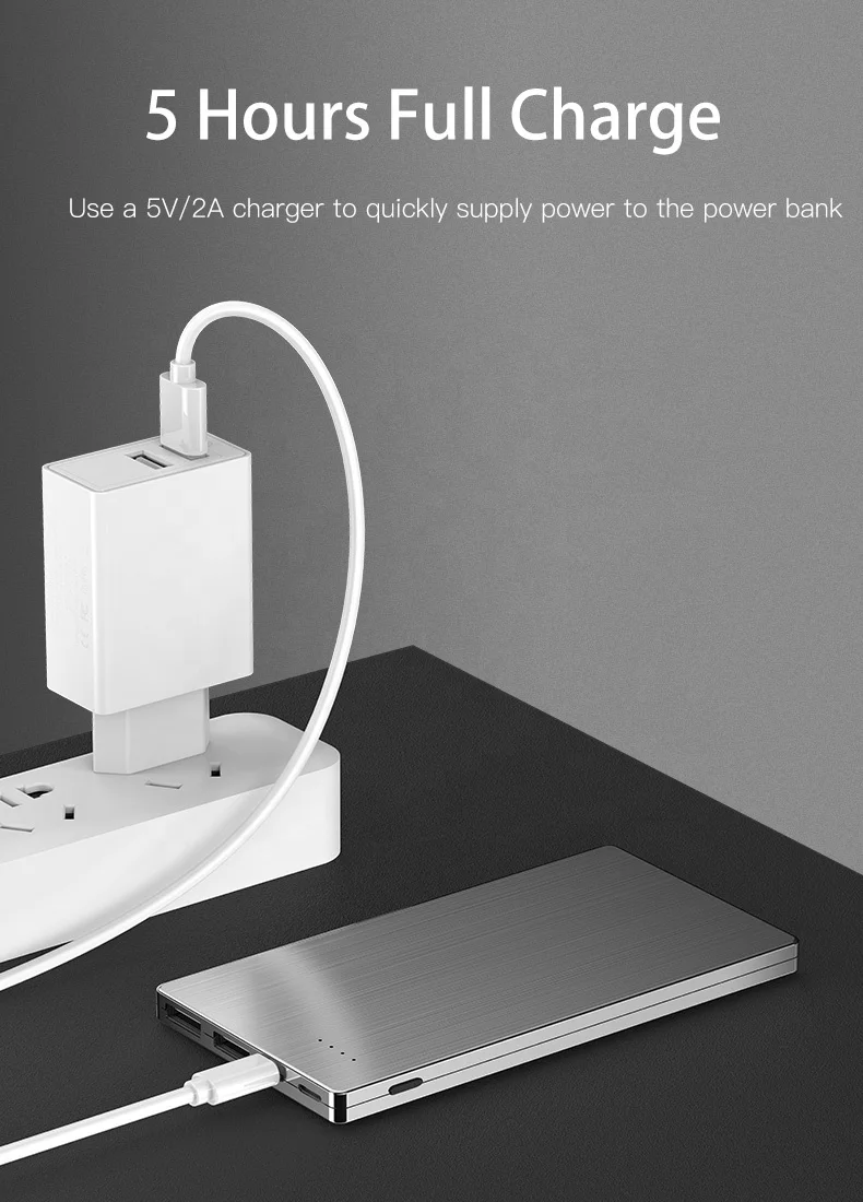 Trending products 2022 new arrivals 22.5W PD fast charging slim power bank stainless steel powerbank 10000mah