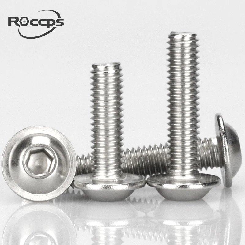 SUS304 stainless steel button flange hex socket cap screws with Washer