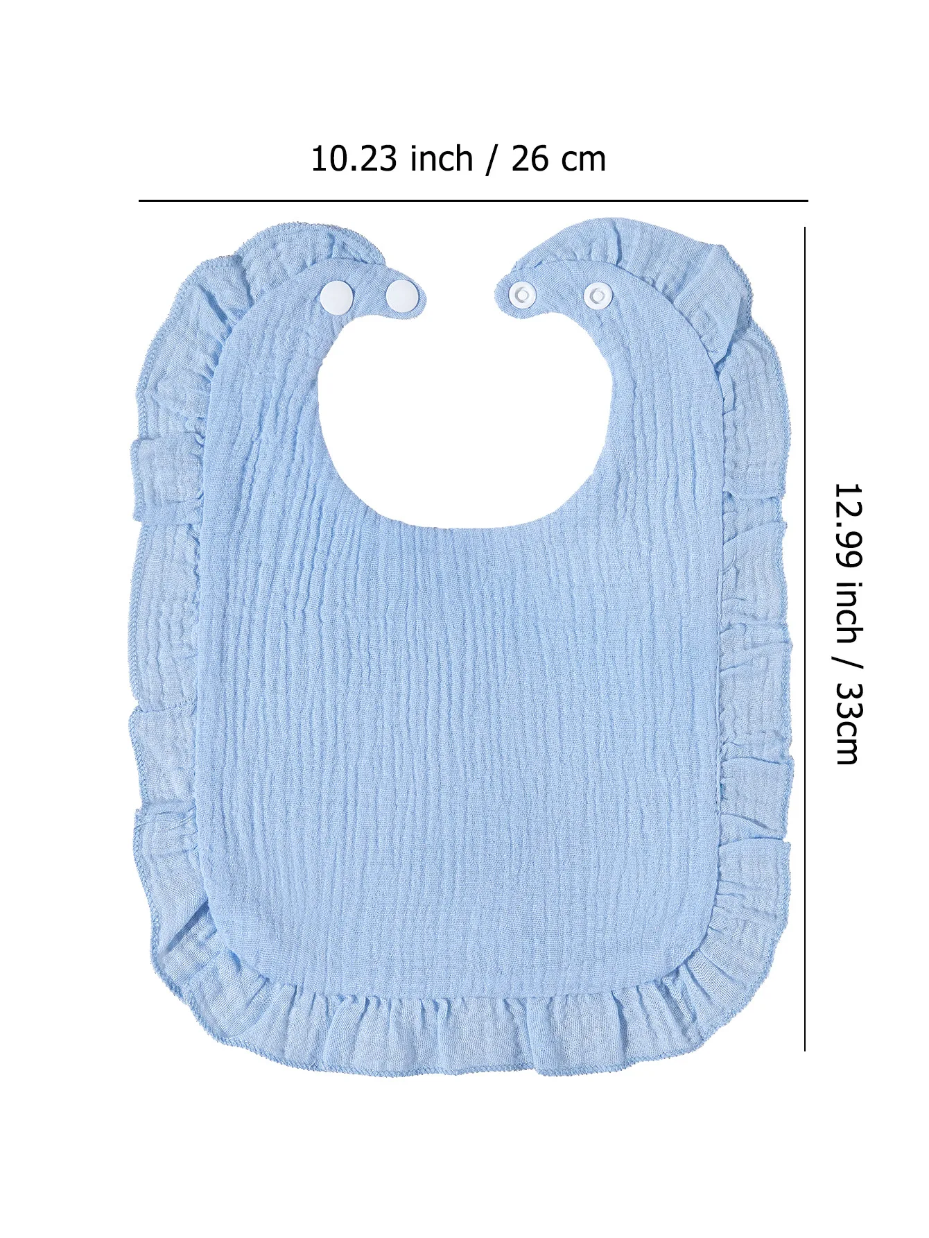 Muslin Baby Bibs Ruffled  Bandana Drool Bibs Cotton for Unisex Boys Girls Solid Colors Set for Teething and Drooling